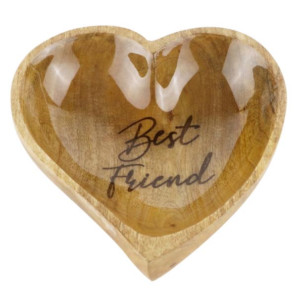 Holznapf in Herzform "best friend" von Nobby - 280 ml - Katzennapf und Hundenapf für kleine Hunde